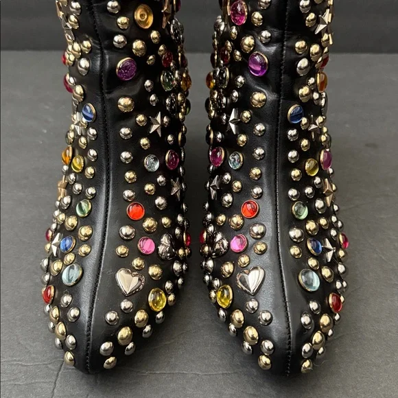 Current Mood Darkstar Embellished Gem Black Ankle Boots Rock Like A STAR Size 7 - Picture 6 of 9